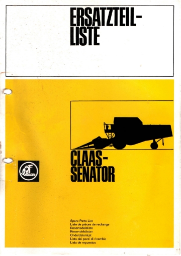 Afbeeldingen van Onderdelenboek Claas Senator (1979)